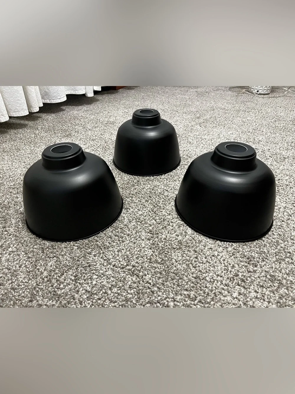 Matte Black Bathroom Vanity Light SHADES ONLY (SET OF 3)